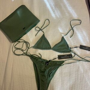 Triangl Swimwear Shimmering Green Bikini Set